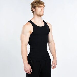 Ekkovision Beater Tank Cotton/Spandex Blend Black Tanks Top Size Large